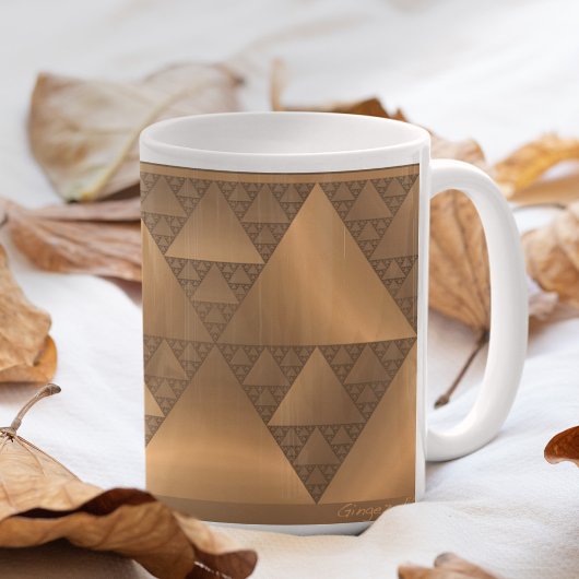 Gold Tone en bruin Metallic look Fractal Mok