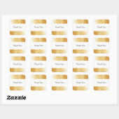 Gold Tone Faux Glitter Hartelijk dank Vierkante Sticker (Vel)