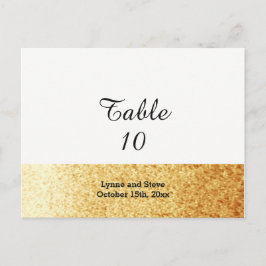 Gold Tone Faux Glitter Table Seating Kaart