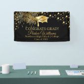 Gold Tone Fireworks | Stars Congrats Afstudeerder Spandoek (Beurs)