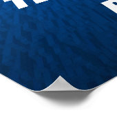 Gold Tone Football Helmet op blauwe achtergrond Poster (Hoek)