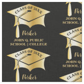 Gold Tone Gradup Cap Name Class School Stof (Close Up)