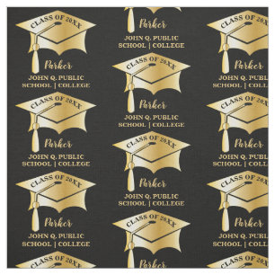 Gold Tone Gradup Cap Name Class School Stof