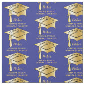 Gold Tone Gradup Cap Name Class School Stof (Swatch)