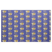 Gold Tone Gradup Cap Name Class School Stof (Fat Quarter)