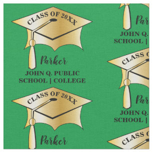 Gold Tone Gradup Cap Name Class School Stof