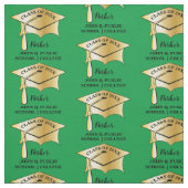 Gold Tone Gradup Cap Name Class School Stof (Swatch)