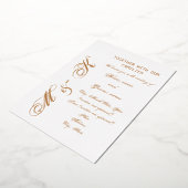 "Gold Tone Lettering" Wedding Folie Uitnodiging (Gedraaid)