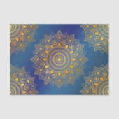 Gold Tone Mandalas op Blue Decoupage Tissuepapier (Voorkant)