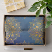 Gold Tone Mandalas op Blue Decoupage Tissuepapier (Geschenk)