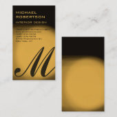 Gold Tone Monogram Interior Designer Visitekaartje (Voorkant / Achterkant)