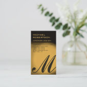 Gold Tone Monogram Interior Designer Visitekaartje (Staand voorkant)