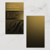 Gold Tone Monogram Interior Designer Visitekaartje (Voorkant / Achterkant)