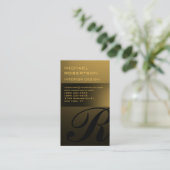 Gold Tone Monogram Interior Designer Visitekaartje (Staand voorkant)