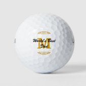 Gold Tone Monogram Scrollwork Werelden Beste Papa Golfballen (Voorkant)