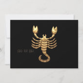 Gold Tone Scorpio Scorpion Symbol Zodiac Kaart (Voorkant)