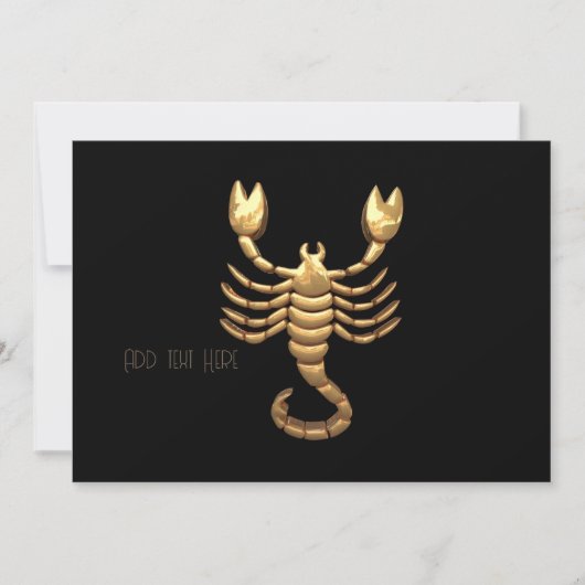 Gold Tone Scorpio Scorpion Symbol Zodiac Kaart (Voorkant)