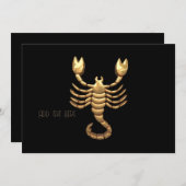 Gold Tone Scorpio Scorpion Symbol Zodiac Kaart (Voorkant / Achterkant)