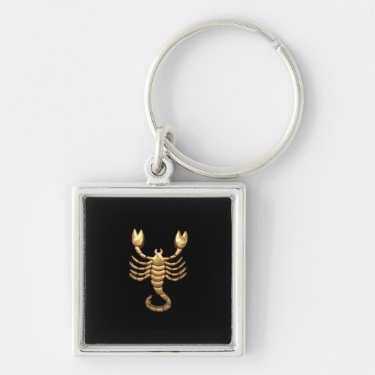 Gold Tone Scorpio Scorpion Symbol Zodiac Sleutelhanger (Voorkant)