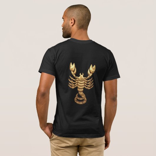 Gold Tone Scorpio Scorpion Symbol Zodiac T-shirt (Achterkant volledig)