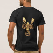 Gold Tone Scorpio Scorpion Symbol Zodiac T-shirt (Achterkant)