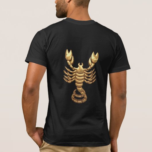Gold Tone Scorpio Scorpion Symbol Zodiac T-shirt (Achterkant)