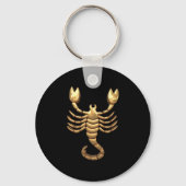 Gold Tone Scorpio Scorpion Symbool Zodiac Sleutelh Sleutelhanger (Achterkant)
