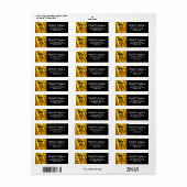 Gold Tone | Zwarte Afstudeerder Pet Jaar Monogram Etiket (Full Sheet)