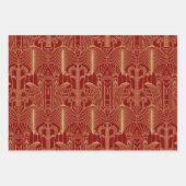 Gold tones Art Deco-patroon Inpakpapier Vel (Voorkant)
