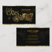Gold Tones Automotive Vintage Auto's Sjabloon Visitekaartje (Voorkant / Achterkant)