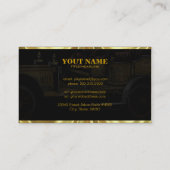 Gold Tones Automotive Vintage Auto's Sjabloon Visitekaartje (Achterkant)