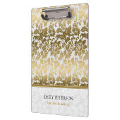 Gold Tones Floral Damasover White Background Cl Klembord (Links)