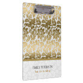 Gold Tones Floral Damasover White Background Cl Klembord (Rechts)