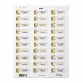 Gold Tones Floral Damasover White Background Etiket (Full Sheet)
