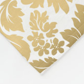 Gold Tones Floral Damasover White Background Fleece Deken (Hoek)