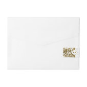 Gold Tones Floral Damasover White Background Omwikkelbaar Adreslabel (Achterkant)