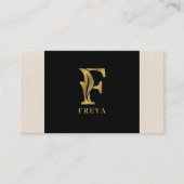 Gold tones letter F floraal decoratief Visitekaartje (Voorkant)