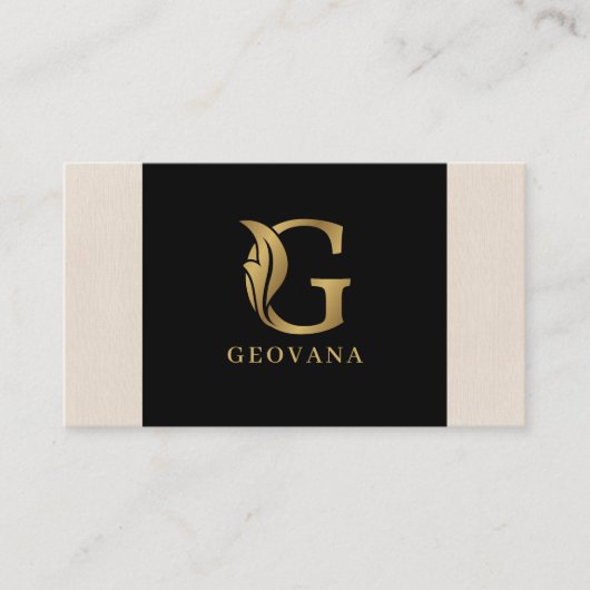 Gold tones letter G floraal decoratief Visitekaartje (Voorkant)
