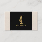 Gold tones letter I florale decoratie Visitekaartje (Voorkant)