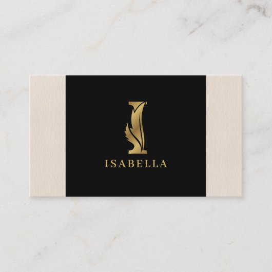 Gold tones letter I florale decoratie Visitekaartje (Voorkant)
