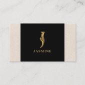 Gold tones letter J floral decorative Visitekaartje (Voorkant)