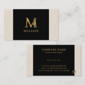 Gold tones letter M floral decorative Visitekaartje (Voorkant / Achterkant)