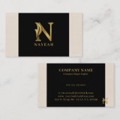 Gold tones letter N bloemdecoratief Visitekaartje (Voorkant / Achterkant)