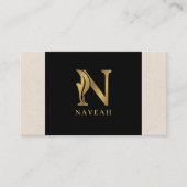 Gold tones letter N bloemdecoratief Visitekaartje (Voorkant)
