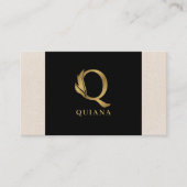 Gold tones letter Q bloemdecoratief Visitekaartje (Voorkant)