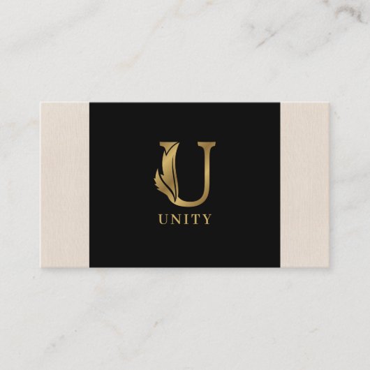 Gold tones letter U bloemdecoratief Visitekaartje (Voorkant)