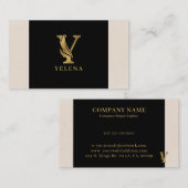 Gold tones letter Y floral decorative Visitekaartje (Voorkant / Achterkant)