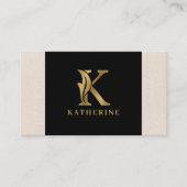 Gold tones met een K floraal decoratief Visitekaartje (Voorkant)