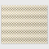 Gold Tones Modern Quatrefoil Patroon Cadeaupapier (Vlak)