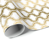 Gold Tones Modern Quatrefoil Patroon Cadeaupapier (Rol Hoek)